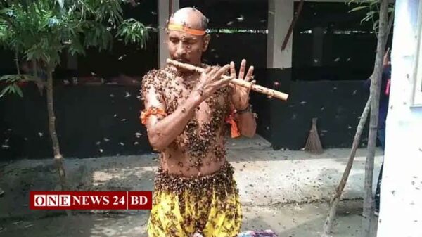যেন হ্যামিলনের বাঁশিওয়ালা, বাঁশিতে ফুঁ দিলেই ঝাঁকে ঝাঁকে মৌমাছি বসে মাহাতাবের শরীরে