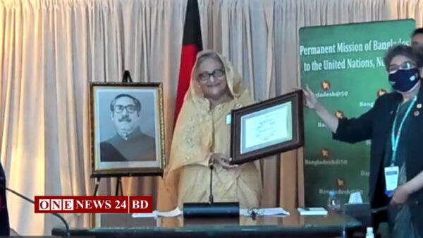 জাতিসংঘের এসডিজি অগ্রগতি পুরস্কার পেলেন প্রধানমন্ত্রী