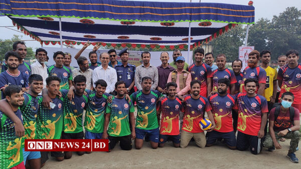 কিশোরগঞ্জে মাদক বিরোধী ভলিবল ম্যাচে নানশ্রীর জয়