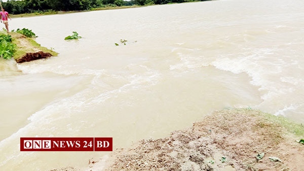 কমলগঞ্জে রাত জেগে বাঁধ রক্ষার চেষ্টা গ্রামবাসীর, বাঁধ ভেঙ্গে পানিবন্ধি ২শ পরিবার