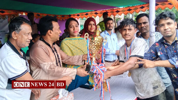 পাকুন্দিয়ায় বঙ্গবন্ধু-বঙ্গমাতা অনূর্ধ্ব ১৭ গোল্ড কাপ টুর্নামেন্টের ফাইনাল খেলা অনুষ্ঠিত