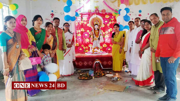 কমলগঞ্জে উৎসবের মধ্যদিয়ে সরস্বতী পূজা অনুষ্ঠিত