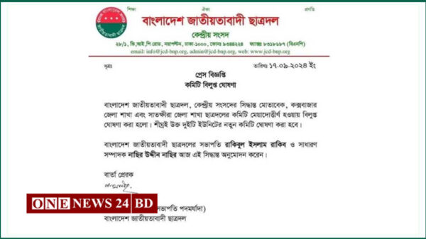 কক্সবাজার জেলা ছাত্রদলের কমিটি বিলুপ্ত ঘোষণা