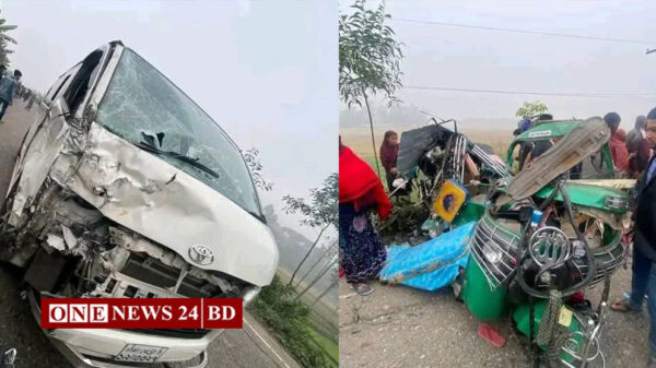 কুলিয়ারচরে মাইক্রোবাস-সিএনজি অটোরিকশার মুখোমুখি সংঘর্ষে ২জন নিহত, আহত-৩