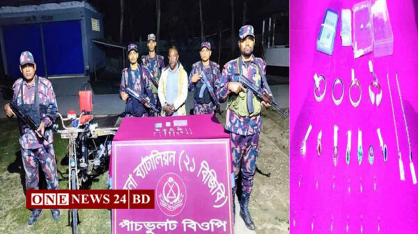 যশোর সীমান্ত থেকে ডায়মন্ড জুয়েলারি সহ ১ জন আটক