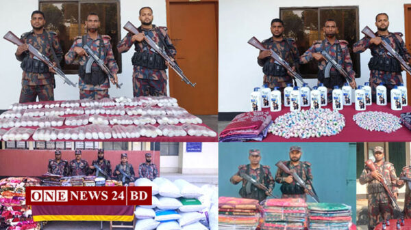 সীমান্তে’একদিনে ৭১ লক্ষ টাকা মূল্যের ভারতীয় মাদক ও পণ্য আটক