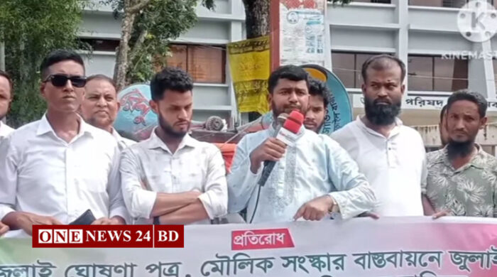 তাড়াইলে জাতীয় নাগরিক পার্টির বিক্ষোভ মিছিল