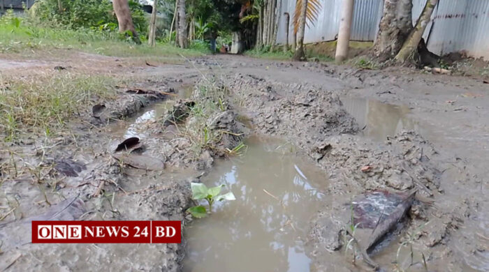হোসেনপুরে ৩/৪ টি গ্রামের লোকজনের একমাত্র চলাচলের কাঁচা রাস্তাটি বেহালদশা