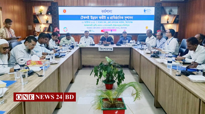 কিশোরগঞ্জে প্রাতিষ্ঠানিক সুশাসন ও টেকসই উন্নয়ন অভীষ্ট বিষয়ক কর্মশালা অনুষ্ঠিত
